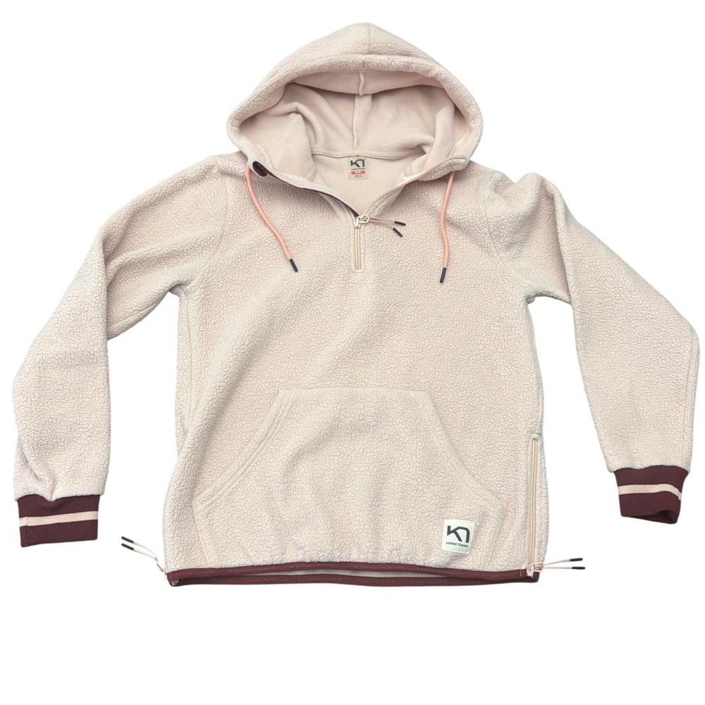 Kari Traa Roth Fleece Hoodie Womens Medium Pink 1/4 Zip Pullover Outdoor Active